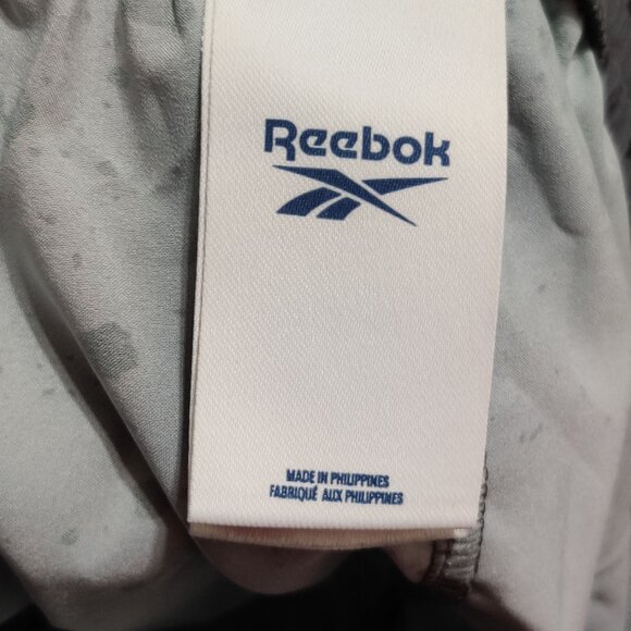 Reebok S Graphic Training Shorts Black Ink Splatter Gray Athletic Lightweight - Picture 6 of 8